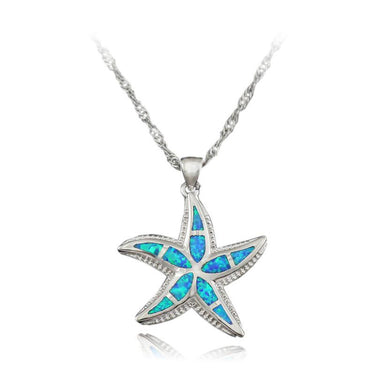 Opal Starfish Pendant